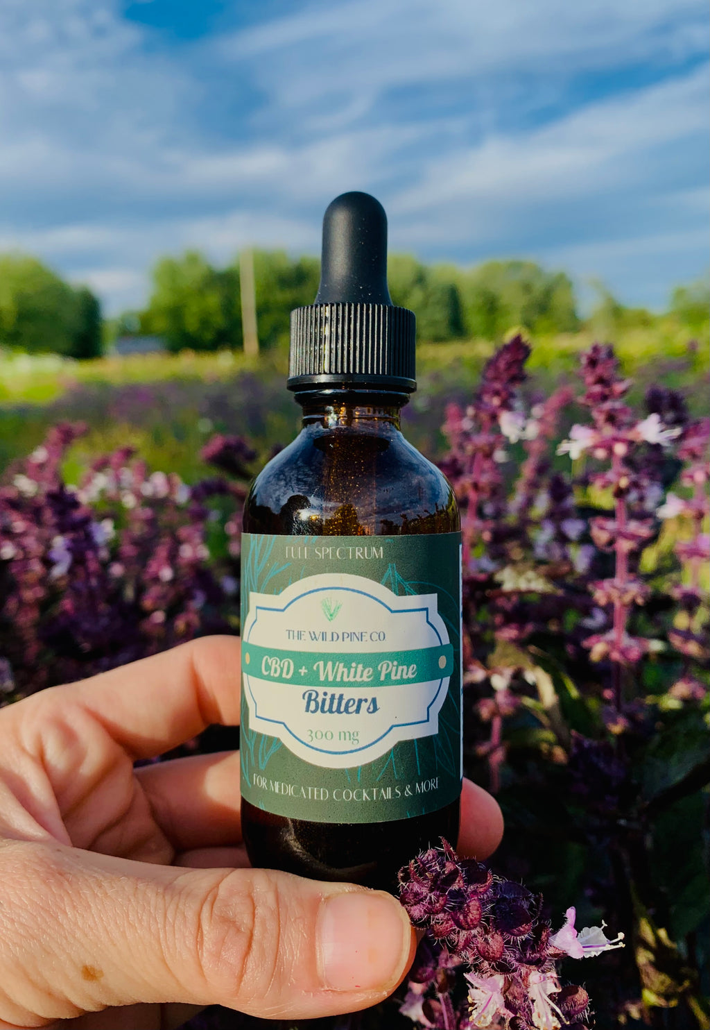 Eastern White Pine + CBD Bitters - 300 MG water soluble for cocktails mocktails & more. Full Spectrum