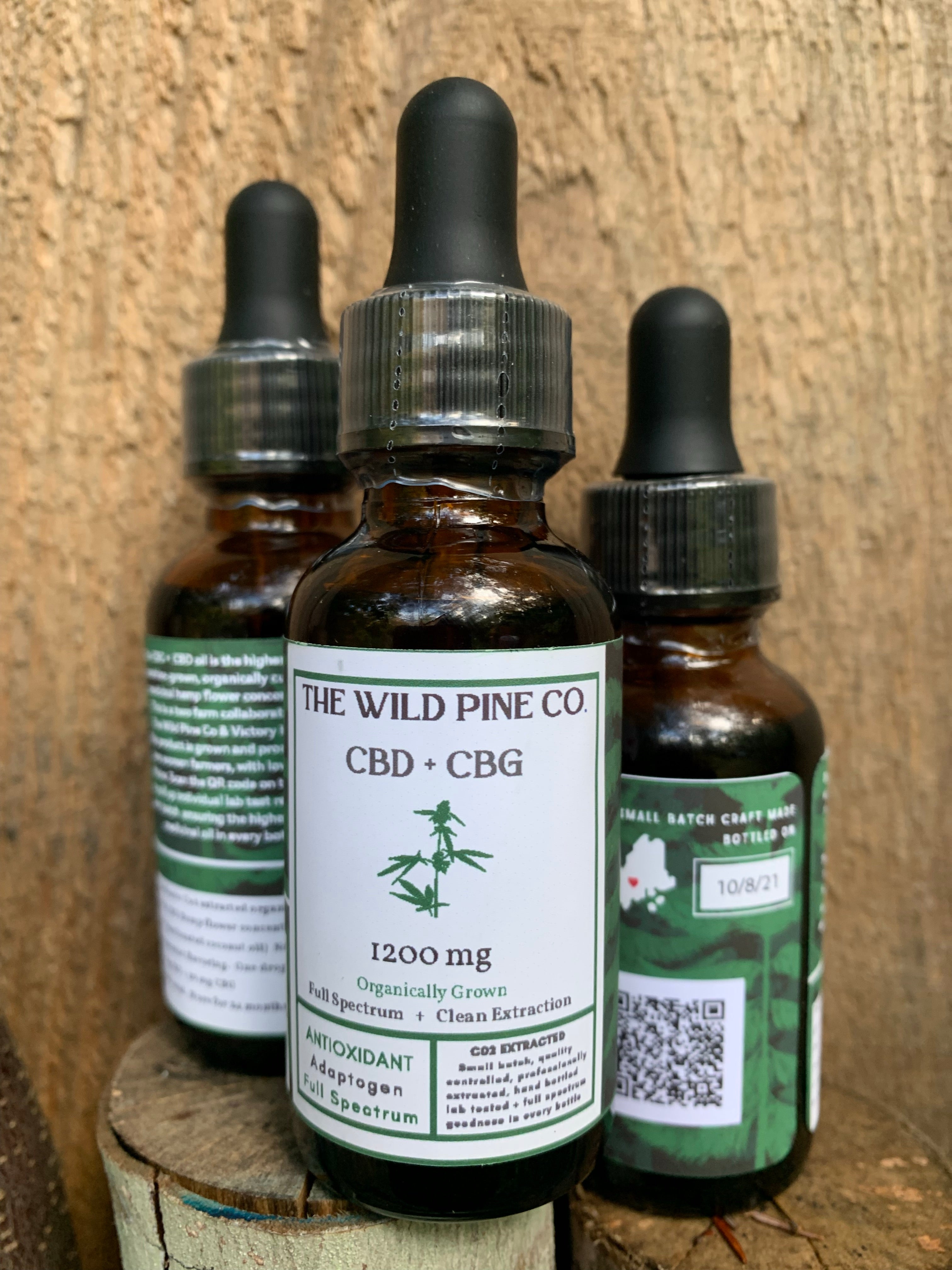 Organically Farmed in Western Maine - Full Spectrum 1200 MG CBD + CBG oil- with full panel test results for every batch made